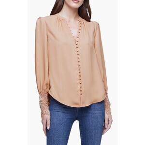 L'agence Crew Neck Long Sleeve Blouse